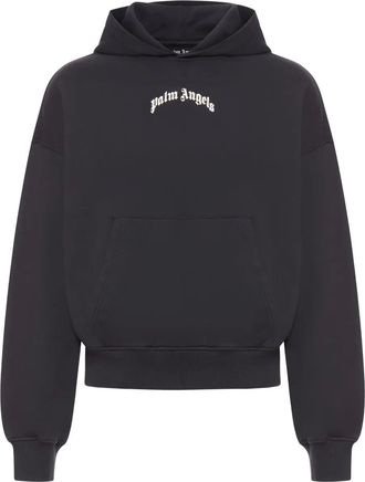 Palm Angels Felpa con logo curvo - Nero