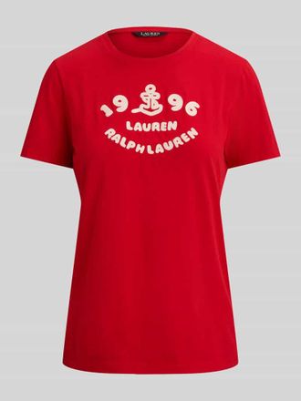 Lauren Ralph Lauren Regular Fit T-Shirt aus reiner Baumwolle in Rot, Gr&ouml;&szlig;e XXL