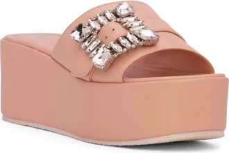 BEAUTIISOLES Dita Platform Slide Sandal in Light Pink at Nordstrom, Size 8