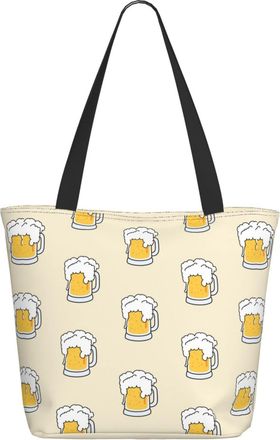 AOOEDM Cartoon Beer Pattern Ladies Shopping Bag 13x11x7in.The Perfect ValentineS Day Gift.It Is The Best ValentineS Day Gift For Mom, Daughter, Wife,Etc