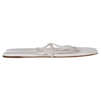 Gabriela Hearst Pre-owned Womens Flip Flop Sandals in White Leather - Ecru - Size 40.5 EU/IT