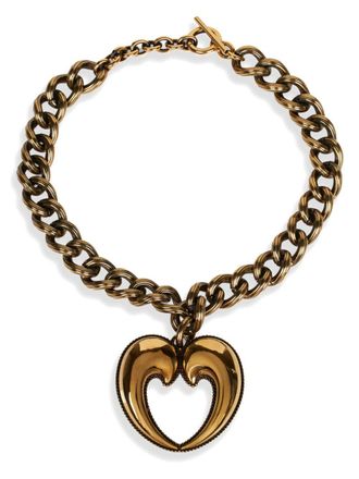 Etro Paisley Heart necklace - women - Brass - One Size - Gold