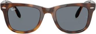 Ray-Ban Occhiali da sole Folding Wayfarer squadrati - Marrone