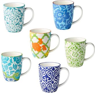 Certified International Pavillion Set Of 6 Mugs