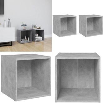 vidaXL Mobili Porta TV 2pz Grigio Cemento 37x35x37cm Legno Multistrato - Armadi hi-fi - Mobili tv