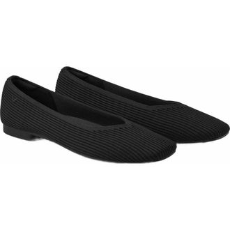 Vivaia Square-Toe V-Cut Flats in Black at Nordstrom, Size 5.5