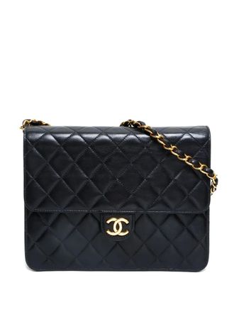 Chanel 1997-1999 Half Flap push-lock shoulder bag - Black