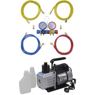vidaXL Kit Pompa di Aspirazione 50 L/min con Manometro a 4 Vie vidaXL