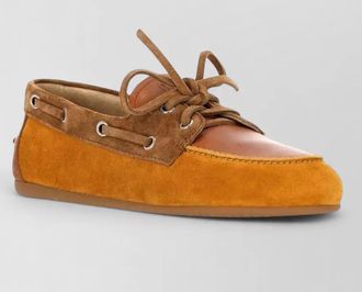 Miu Miu suede lace up loafers rubber sole