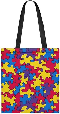 Generic Puzzle Piece Tote Bag for Women Men Shoulder Bags Purses Pouch Handbags