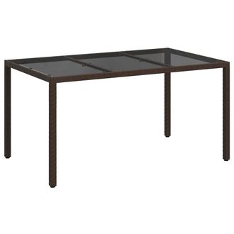 vidaXL Mesa De Jard&iacute;n Marr&oacute;n 150 X 90 X 75 Cm Rat&aacute;n Sint&eacute;tico Vidaxl