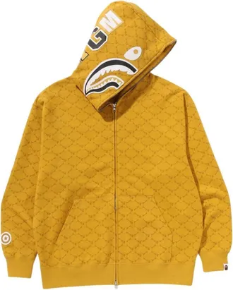 A Bathing Ape Map Camo Shark Full Zip Hoodie Yellow 1L30-115-314-YEL