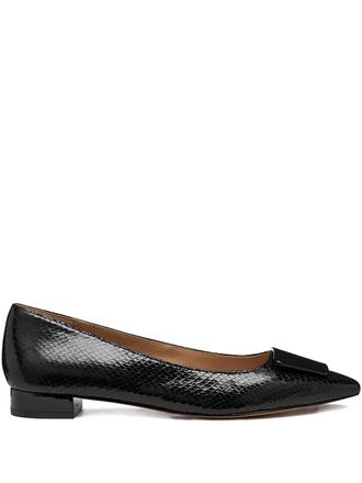 Geox Giselda pointed-toe ballet flats - women - Calf Leather/Calf Leather/Fabric/Calf Leather/Rubber - 36 - Black