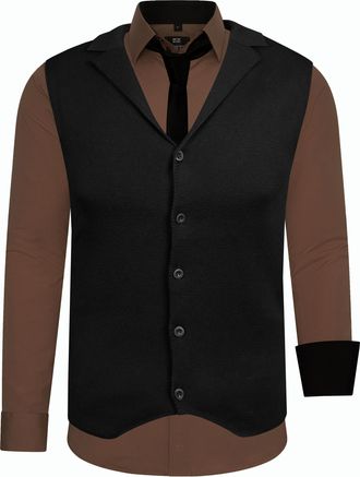 Rusty Neal Set van 3 overhemden met vest en stropdas