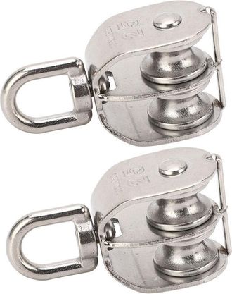 OEM Piezas Polea Doble De Acero Inoxidable M25 Bloque De Polea Doble 150 Kg Rodamiento Polea Giratoria Rueda De Rodillo