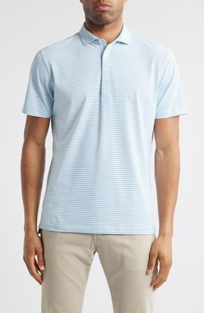 Johnnie-O Stetsons Stripe Performance Jersey Polo in Haze at Nordstrom, Size Xx-Large