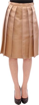 Andrea Incontri Geplooide Rok - Dames - Midirokken - Bruin - S - Rokken