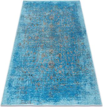 RugsX Rugsx - Alfombra De Lana Antigua 518 75 Jq500 Osta - Abstra&ccedil;&atilde;o Tejido Plano Azul Blue 170x240 Cm
