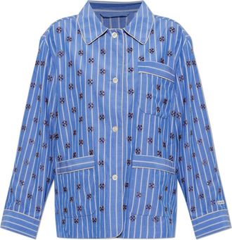 Munthe Vintager Shirt - Dames - Overhemden - Blauw - S - Katoen - Overhemden