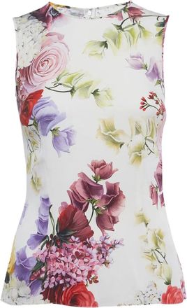 Dolce & Gabbana Top smanicato a fiori - Bianco