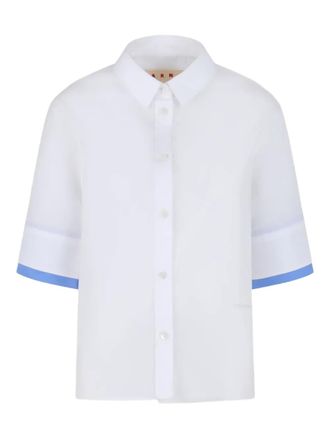 Marni contrasting-cuffs shirt - women - Cotton - 38 - White