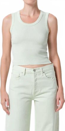 A Gold E Shrunken Poppy Tank In Mint Cream