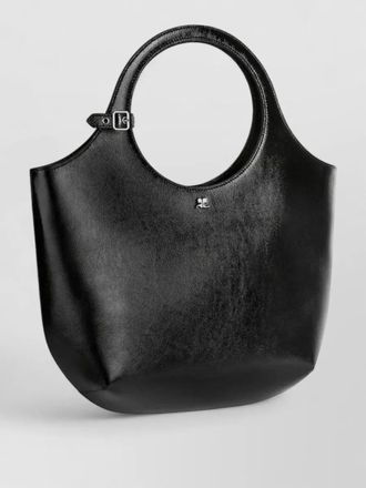 Courr&egrave;ges medium leather tote bag