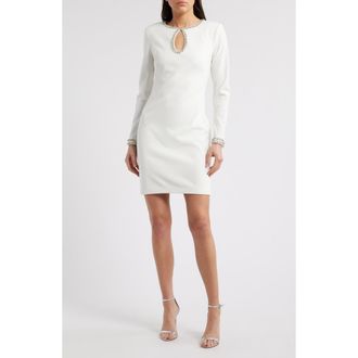 Vince Camuto Embellished Long Sleeve Cocktail Dress in Ivy at Nordstrom, Size 10