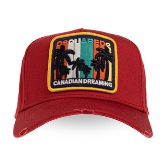 Dsquared2 Baseball Cap - Heren - Petten - Rood - ONE Size - Katoen - Accessoires