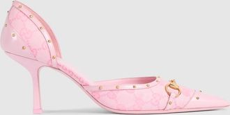 Gucci Womens Savoy Pump, Pink, GG Canvas