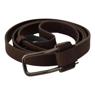 Costume National Belts, female, Brown, 100 CM, Elegant Brown Fashion Belt with Silver Buckle