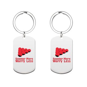 Generic Snooker More Worry Less Cute Keychain Fashion Car Keyring with Graphic Pendant for Wallet Backpack Bag