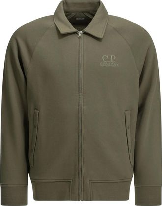 C.P. Company Felpa con zip e logo - - Sweatshirts & Hoodies - Uomo - Verde - L