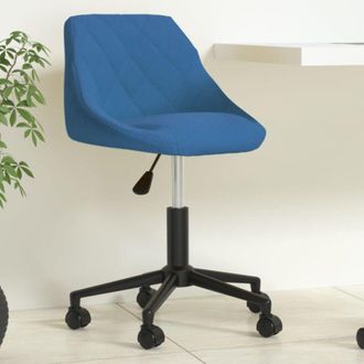 vidaXL Sedia Girevole da Ufficio Blu in Velluto - Vidaxl