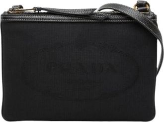 Prada Pre-owned Vintage Canvas Schoudertas - Dames - Vintage Schoudertas - Zwart - ONE Size - Vintage