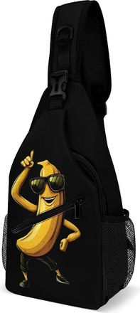 Generic Banana Funny Unisex Shoulder Bags Casual Crossbody Chest Bag Sling Backpack for Hiking Cycling Travel