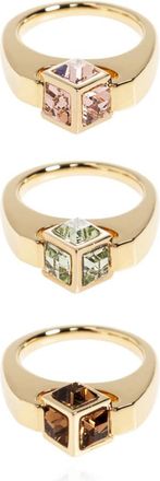 Jimmy Choo London Cube Triple Ring - Dames - Ringen - Geel - 48 MM - Accessoires