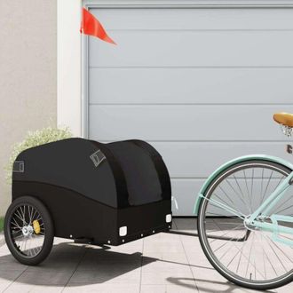 vidaXL Remolque Para Bicicleta Hierro Negro 45 Kg Vidaxl