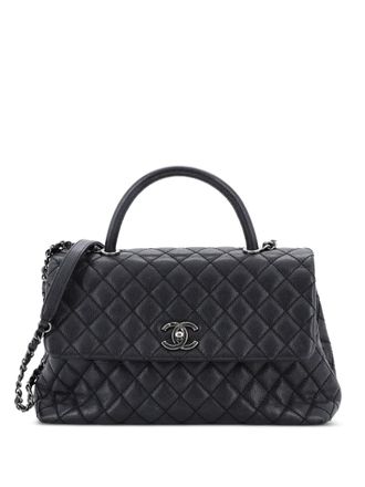 Chanel Coco Top Handle Bag Quilted Caviar Medium satchel - Zwart