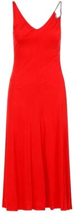 Lanvin Asymmetric Strap Midi Dress - Dames - Casual kleedjes - Rood - XS - Kleedjes