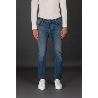 Moorer MenS Medium Blue Slim Jeans, Size 34