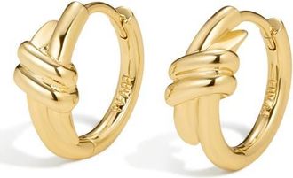 Luv AJ The Margaux Knot Hoop Earrings in Gold at Nordstrom