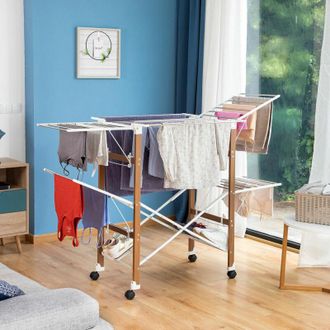 InnovaGoods Estante De Ropa Interior Plegable Vertical Con Ruedas Dreeyl 38 Barras - Innovagoods