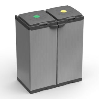 Stark Mobile Pattumiera Raccolta Differenziata Con Doppia Apertura - 80/110 Lt - 68x39,5x85 Cm