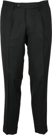 Michele Carbone Stijlvolle wollen broek van zuiver scheerwol - Heren - Nette broeken - Zwart - W38 - Wol - Broeken