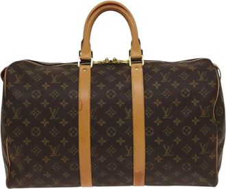 Louis Vuitton Keepall 45 Brown Canvas Travel Bag (Pre-Owned)