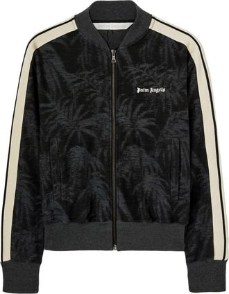 Palm Angels pams-jacquard zipped sweater - Black