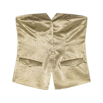 Forte_Forte Tops, Dames, Beige, S, Katoen, Bustier