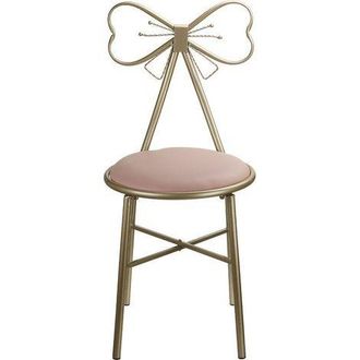 OEM Taburete De Maquillaje De 79,5 Cm - Tapizado En Piel Sint&eacute;tica Rosa - Carga M&aacute;xima: 150 Kg - Para Dormitorios Y Ba&ntilde;os - Dise&ntilde;o Moderno