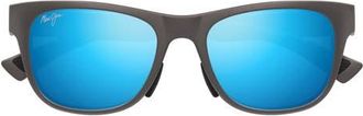 Maui Jim Kapeau 54mm PolarizedPlus2 Rectangular Sunglasses in Metal Matte Grey/Blue Hawaii at Nordstrom